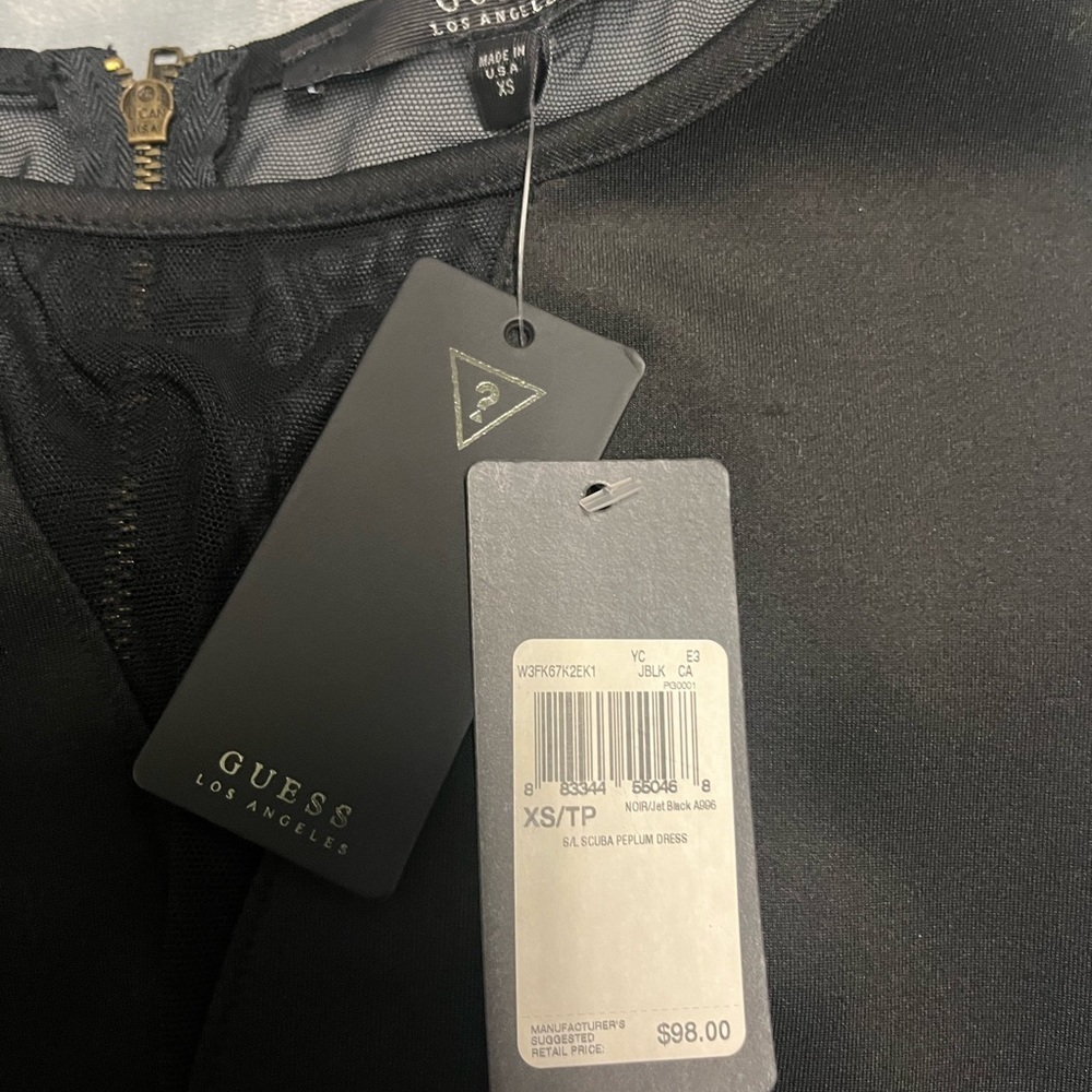 Guess Black Sleeveless Peplum Mini Dress - Picture 4 of 6